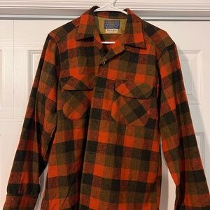 Vintage Pendleton Red and Black Wool Shirt